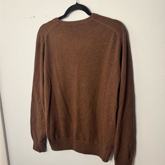 Peter Millar Cashmere Rich Brown V-Neck Sweater - Picture 3 of 4